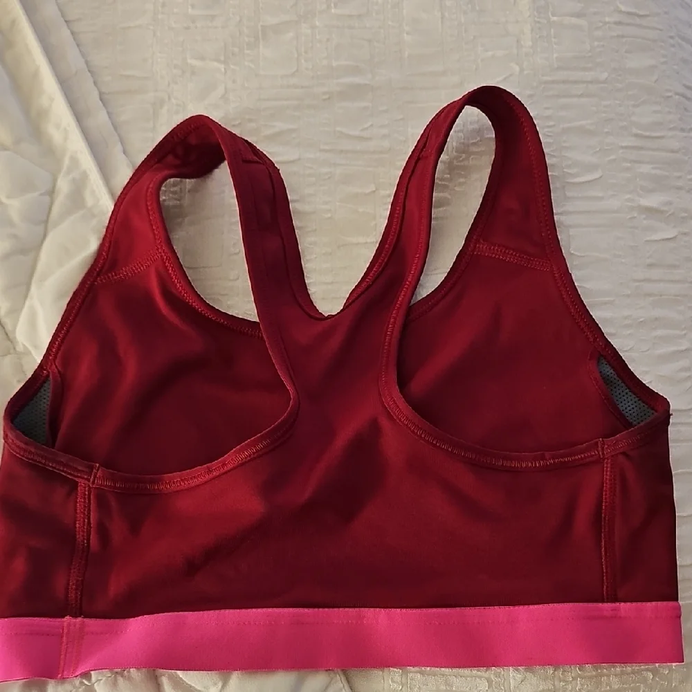 Nike Women's Pro Classic Burgandy w/ Pink Accent Sports Bra